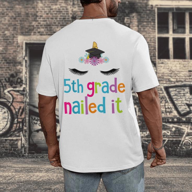5th Grade Nailed ItShirt Unicorn Graduation Class Of 2018 Men's Back Print T-Shirt