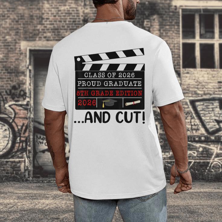 8th Grade Graduation 2026 Graduate Clapperboard Men's Back Print T-Shirt