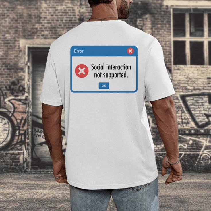Anti Social Introvert Social Interaction Not Supported Men's Back Print T-Shirt Anti Social Introvert Social Interaction Not Supported Men's Back Print T-Shirt