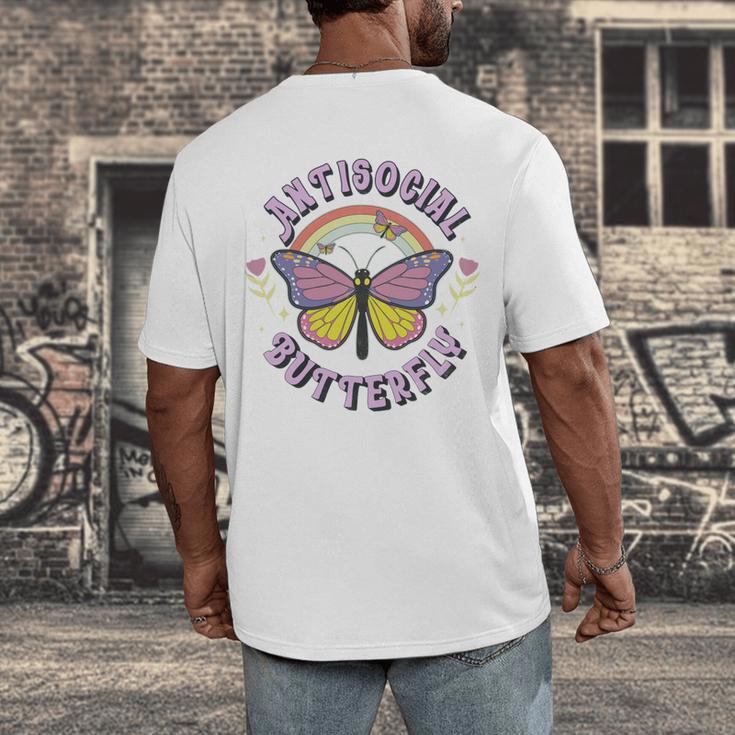 Antisocial Butterfly Groovy t For Introvert Men Women Girls Men's Back Print T-Shirt Antisocial Butterfly Groovy t For Introvert Men Women Girls Men's Back Print T-Shirt
