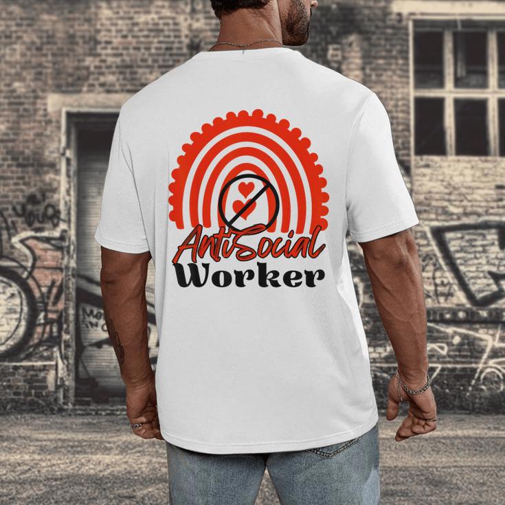 AntiSocial Worker Anti-Social Social Worker Introvert Men's Back Print T-Shirt