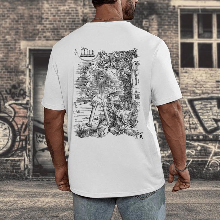 Apocalypse St John Devours The Book 1498 DüRer Angels Men's Back Print T-Shirt Apocalypse St John Devours The Book 1498 DüRer Angels Men's Back Print T-Shirt