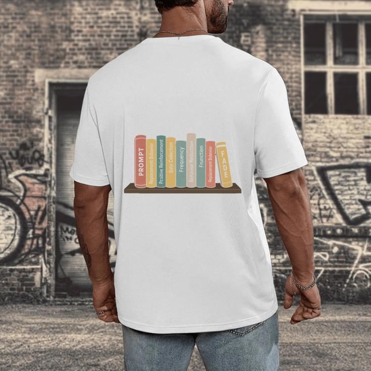 Applied Behavior Analysis Book Wildflower ABA RBT Therapist Men's Back Print T-Shirt Applied Behavior Analysis Book Wildflower ABA RBT Therapist Men's Back Print T-Shirt
