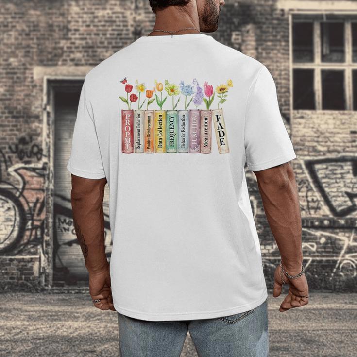Applied Behavior Analysis Book Wildflower ABA RBT Therapist Premium Tri-Blend Men's Back Print T-Shirt