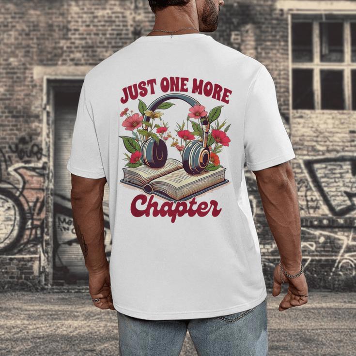 Audiobook Lover Bookish Headphones Just One More Chapter Men's Back Print T-Shirt
