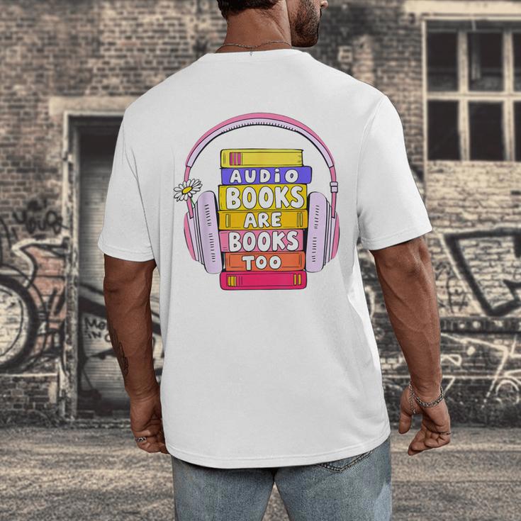 Audiobooks Are Books Too – Bookworm Nerd Reading Geek Men's Back Print T-Shirt