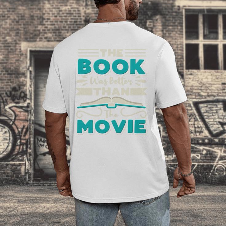 The Book Was Better Than The Movie Literary Library Bookworm Premium Tri-Blend Men's Back Print T-Shirt