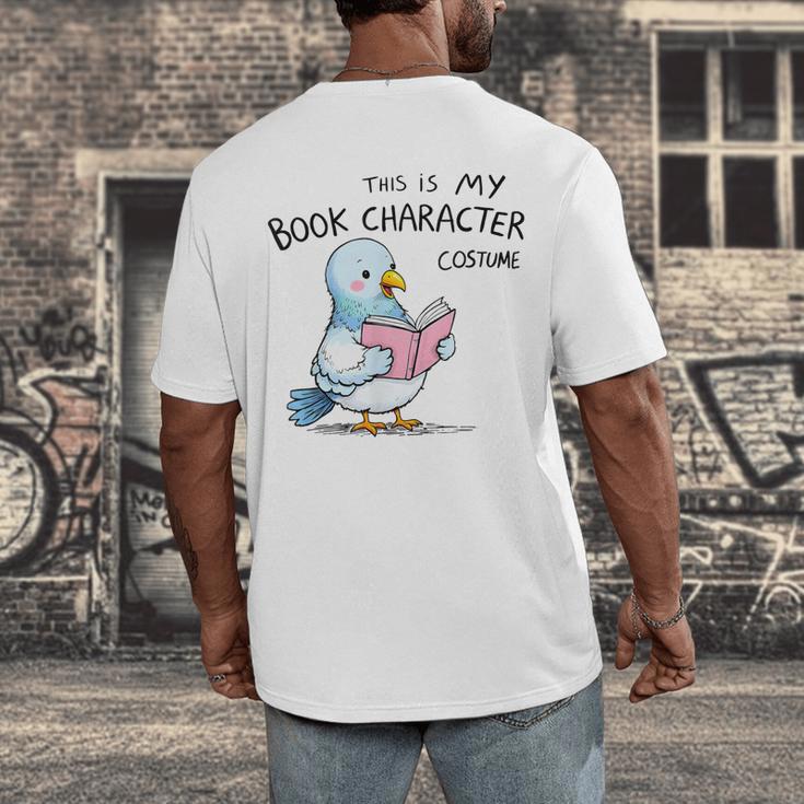 This Is My Book Character Costume I Pigeon Reading Tee Men's Back Print T-Shirt This Is My Book Character Costume I Pigeon Reading Tee Men's Back Print T-Shirt