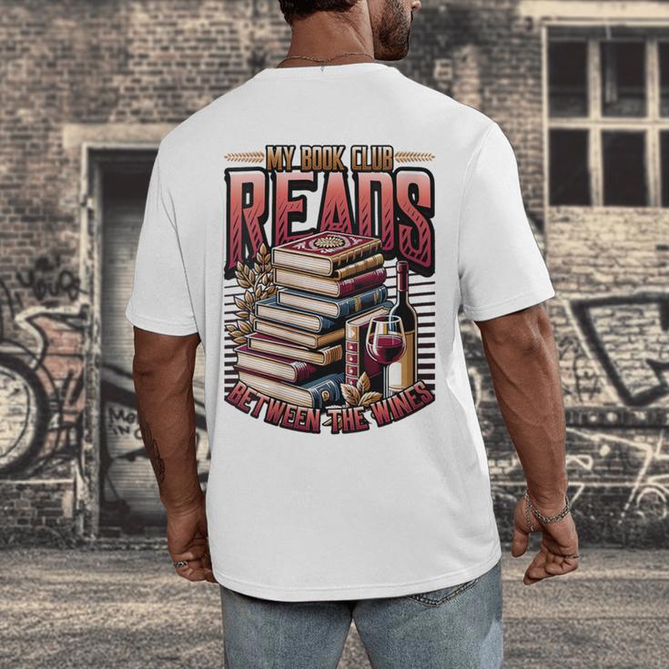 My Book Club Reads Between The Wines Book Club Reading Men's Back Print T-Shirt