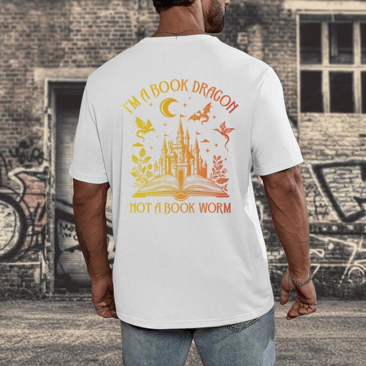 Book Dragon Not Book Worm Premium Men's Back Print T-Shirt