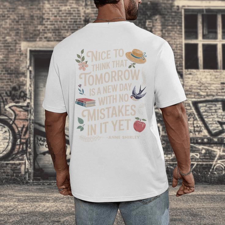 Book Lover Tomorrow Quote Anne Shirley Premium Tri-Blend Men's Back Print T-Shirt