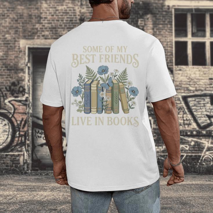Book Lover Vintage Botanical Friends Premium Tri-Blend Men's Back Print T-Shirt Book Lover Vintage Botanical Friends Premium Tri-Blend Men's Back Print T-Shirt