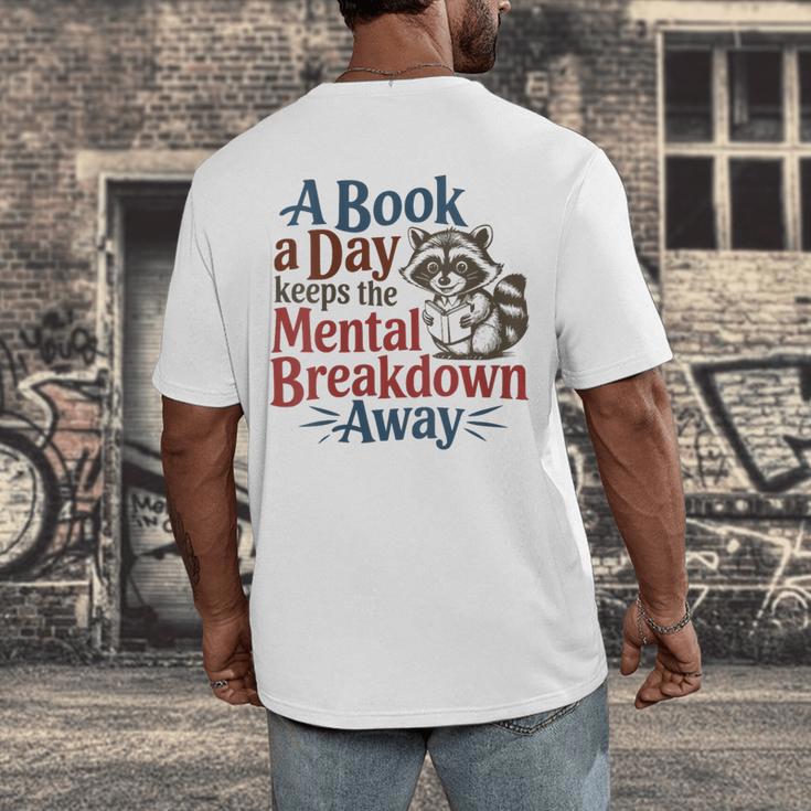 Book Lovers a Book a Day Keeps The Mental Breakdown Away Men's Back Print T-Shirt