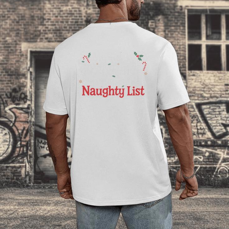 My Book Preference Naughty List Readers Christmas Joke Men's Back Print T-Shirt My Book Preference Naughty List Readers Christmas Joke Men's Back Print T-Shirt