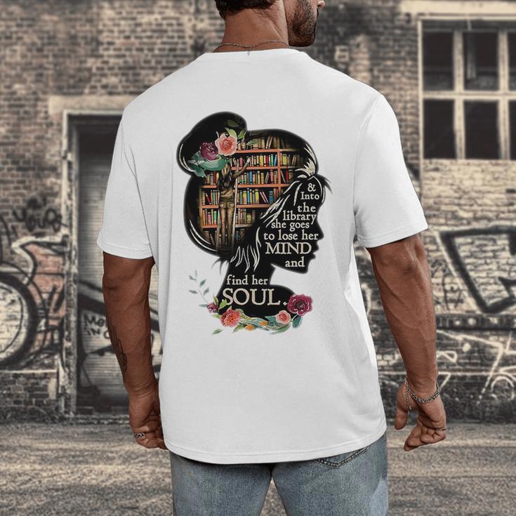 Book Reading Bookworm Book Lover Women Kids Girls Librarian Men's Back Print T-Shirt