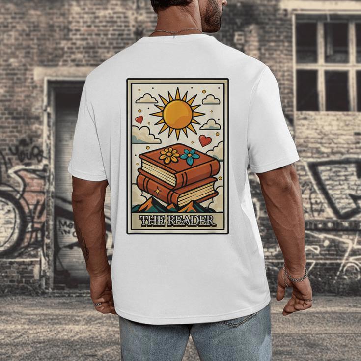 Book Reading Tarot Card The Reader Men's Back Print T-Shirt Book Reading Tarot Card The Reader Men's Back Print T-Shirt