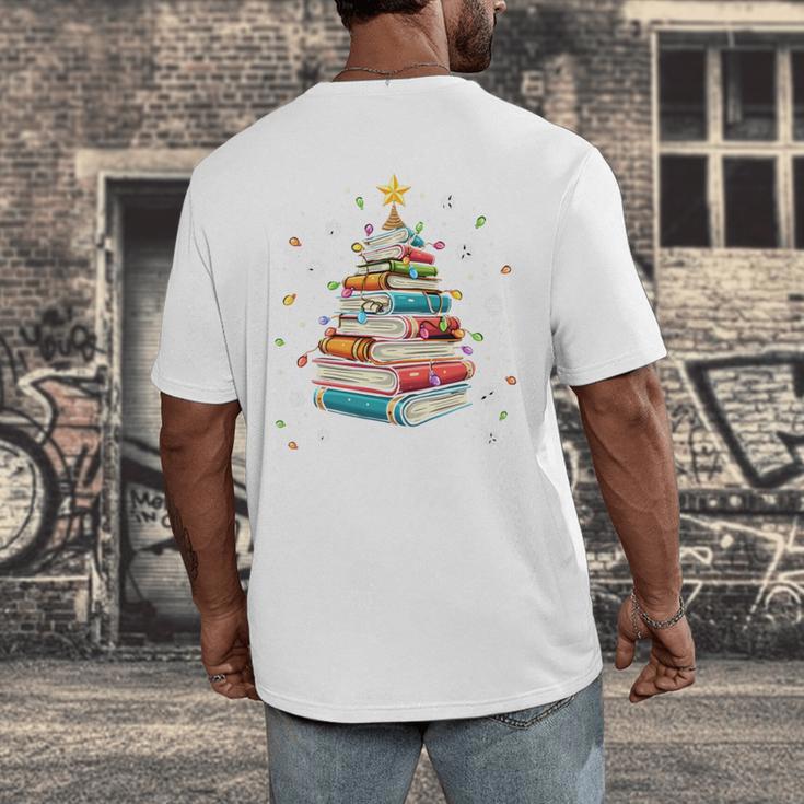 All Booked For Christmas Book Christmas Book Lover Librarian Men's Back Print T-Shirt
