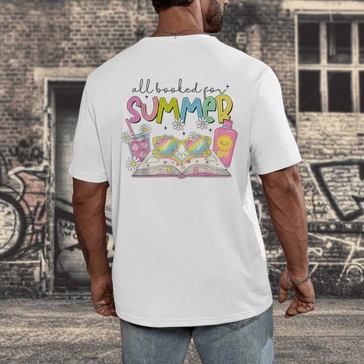 All Booked For Summer Reading Beach Floral Bookish Book Girl Men's Back Print T-Shirt