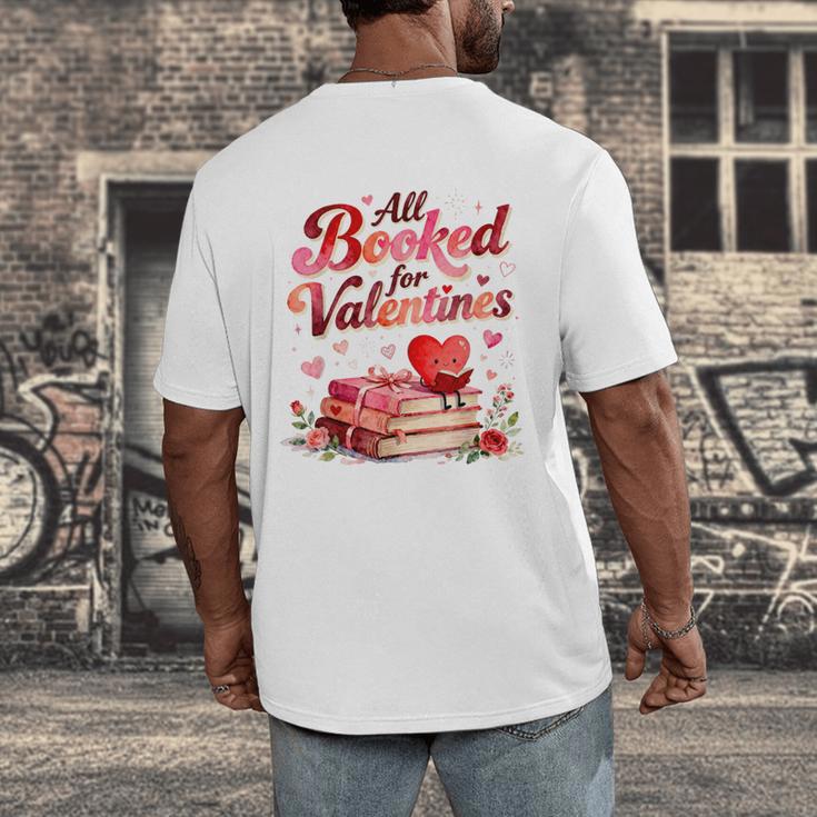 All Booked For Valentines Cute Book Lover Quote Men's Back Print T-Shirt