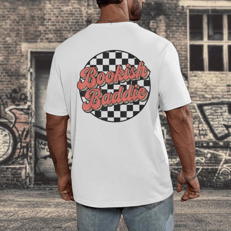 Bookish Baddie Retro Aesthetic Typography Men's Back Print T-Shirt