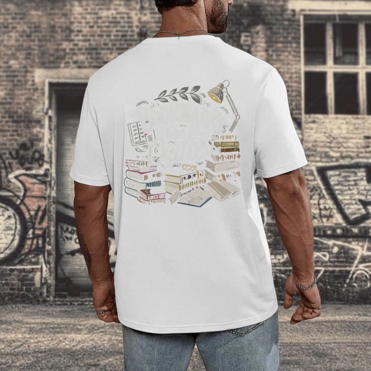 Bookmarks Are For Quitters Book Lovers Reading Men's Back Print T-Shirt
