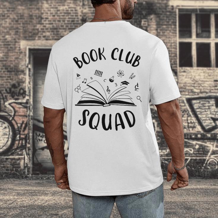 Books Club Squad Reading Book Lover Book Minimalist Team Tee Men's Back Print T-Shirt