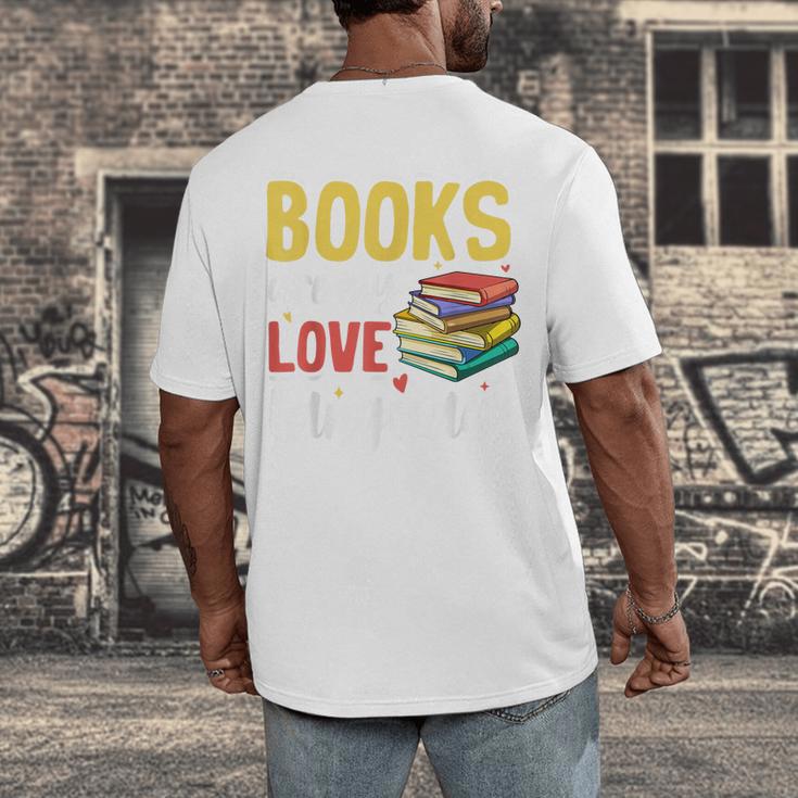 Books Are My Love Language Stack Men's Back Print T-Shirt