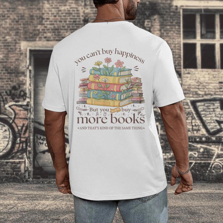 Books Reading Lovers Bookworm You Can Buy More Books Men's Back Print T-Shirt
