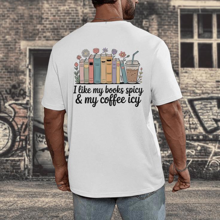 I Like My Books Spicy & My Coffee Icy Lover Bookworm Premium Men's Back Print T-Shirt I Like My Books Spicy & My Coffee Icy Lover Bookworm Premium Men's Back Print T-Shirt