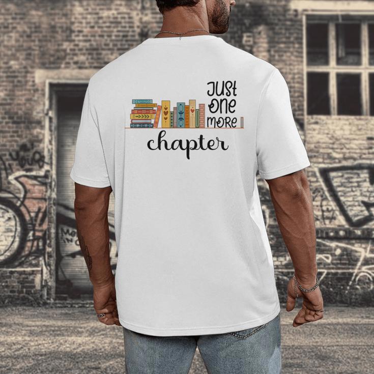 Bookworm Woman Reading Fiction Novels Library Book Store Men's Back Print T-Shirt