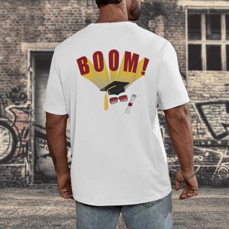 Boom Graduation Hat And Diploma For Proud Graduate Men's Back Print T-Shirt