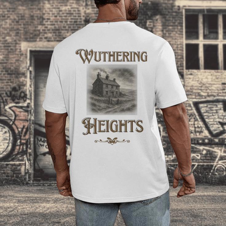 Bronte Novel Wuthering Heights Moorland Gothic Book Cover Men's Back Print T-Shirt