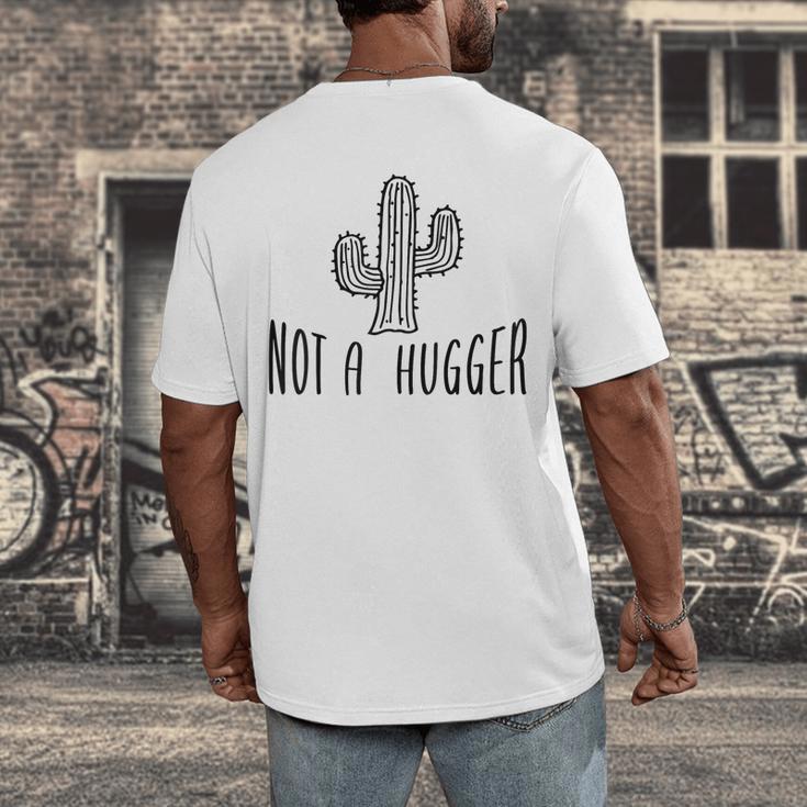 Cactus Not A Hugger Homebody Introvert Men's Back Print T-Shirt Cactus Not A Hugger Homebody Introvert Men's Back Print T-Shirt