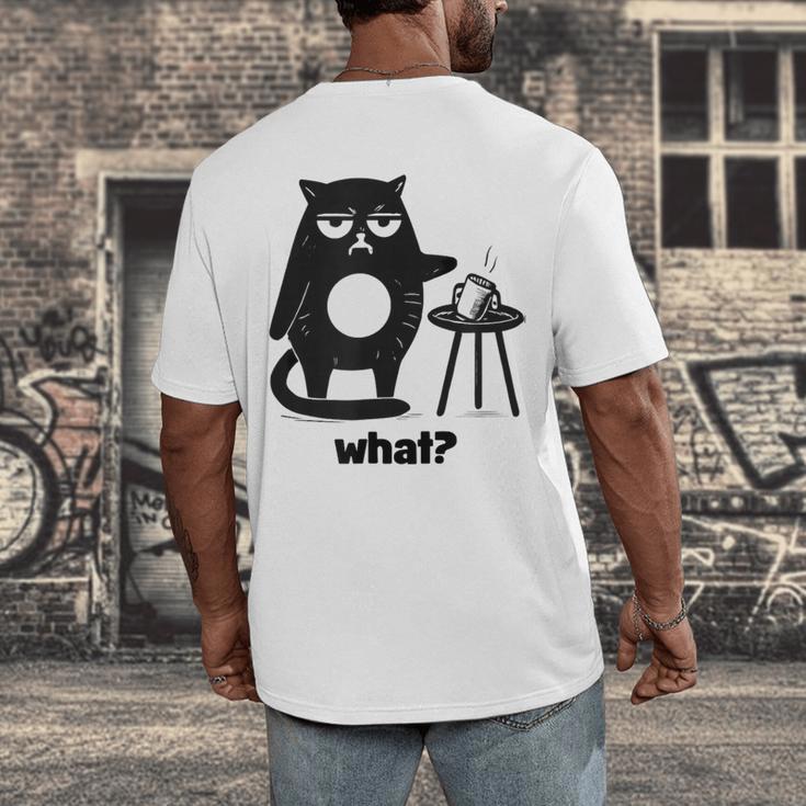 Cat What Humor Introvert Anti-Social Men's Back Print T-Shirt Cat What Humor Introvert Anti-Social Men's Back Print T-Shirt