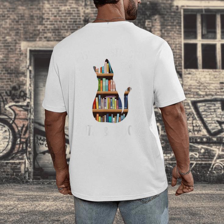 Cat Lover Tee Women Book Lover Reading Librarian Read Men's Back Print T-Shirt Cat Lover Tee Women Book Lover Reading Librarian Read Men's Back Print T-Shirt