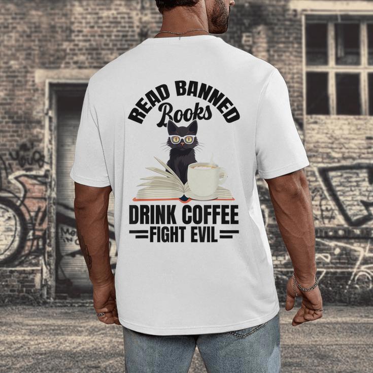 Cat I Read Banned Books Shirt Bookworm Avid Reader For Men Women Kids Men's Back Print T-Shirt