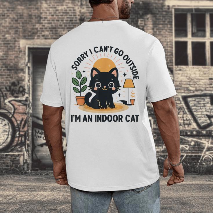 Cat Shirt Introvert Sorry I Can’t Go I’m An Indoor Cat Men's Back Print T-Shirt Cat Shirt Introvert Sorry I Can’t Go I’m An Indoor Cat Men's Back Print T-Shirt