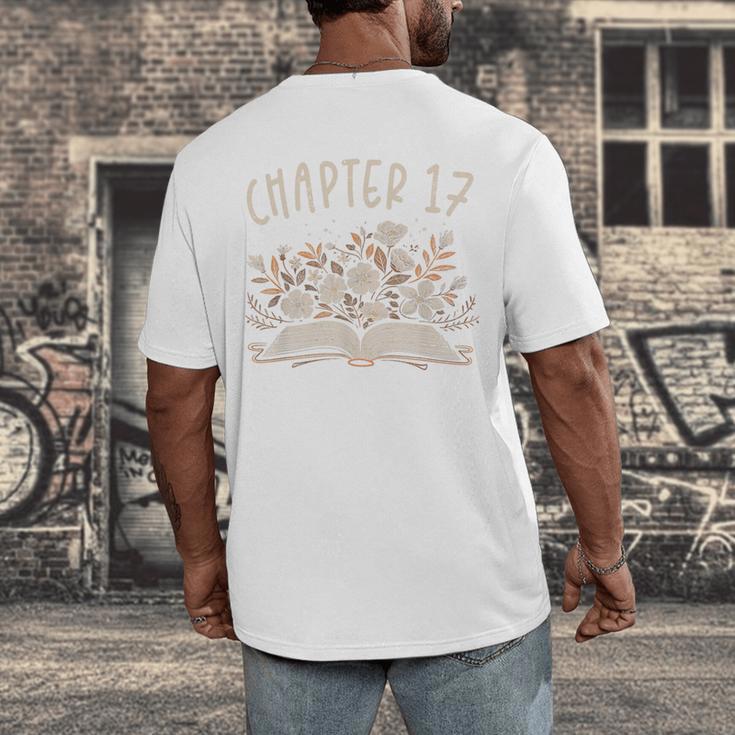 Chapter 17th Birthday Bookworm 17 Years Old For Book Lovers Men's Back Print T-Shirt Chapter 17th Birthday Bookworm 17 Years Old For Book Lovers Men's Back Print T-Shirt