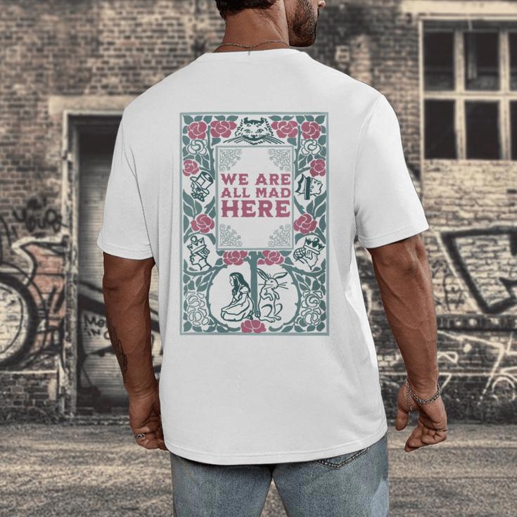 Cheshire Cat Alice In Wonderland Vintage Book Men's Back Print T-Shirt
