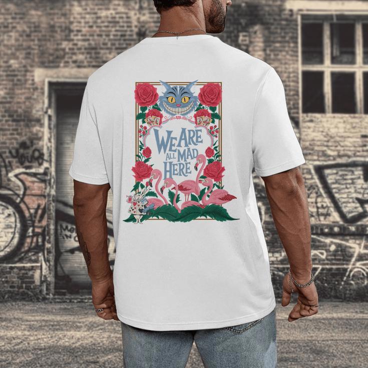 Cheshire Cat Alice In Wonderland Vintage Book Premium Men's Back Print T-Shirt Cheshire Cat Alice In Wonderland Vintage Book Premium Men's Back Print T-Shirt