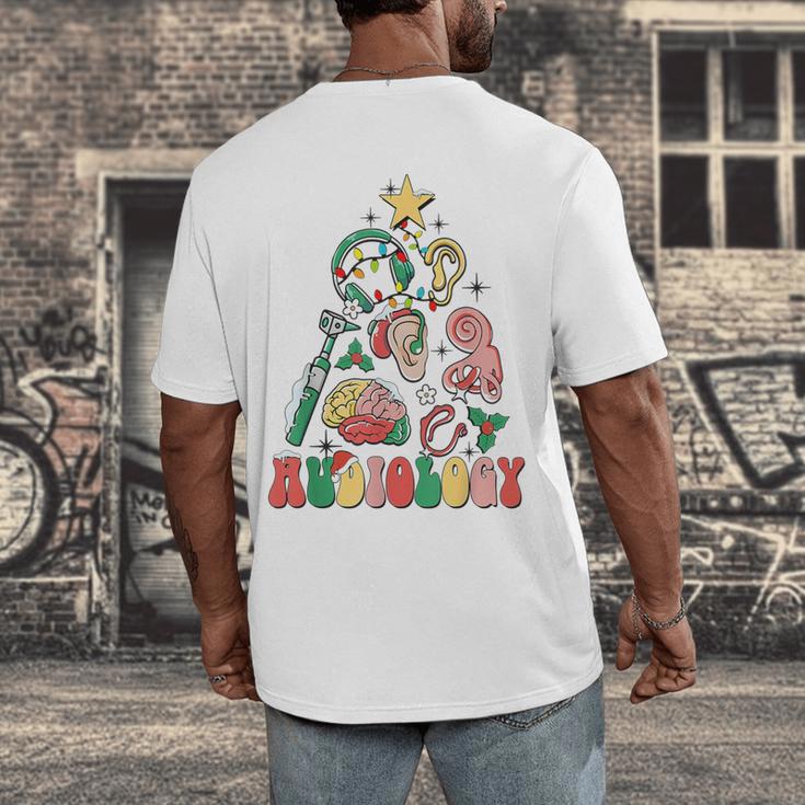 Christmas Audiology Tree Audiology Student Graduation Men's Back Print T-Shirt