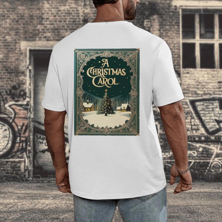 A Christmas Carol Book Cover By Charles Dickens Men's Back Print T-Shirt