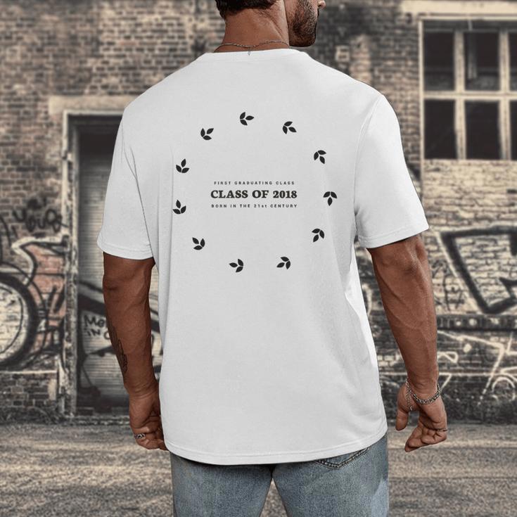 Class Of 2018 Graduation Shirt First Graduating Class Men's Back Print T-Shirt