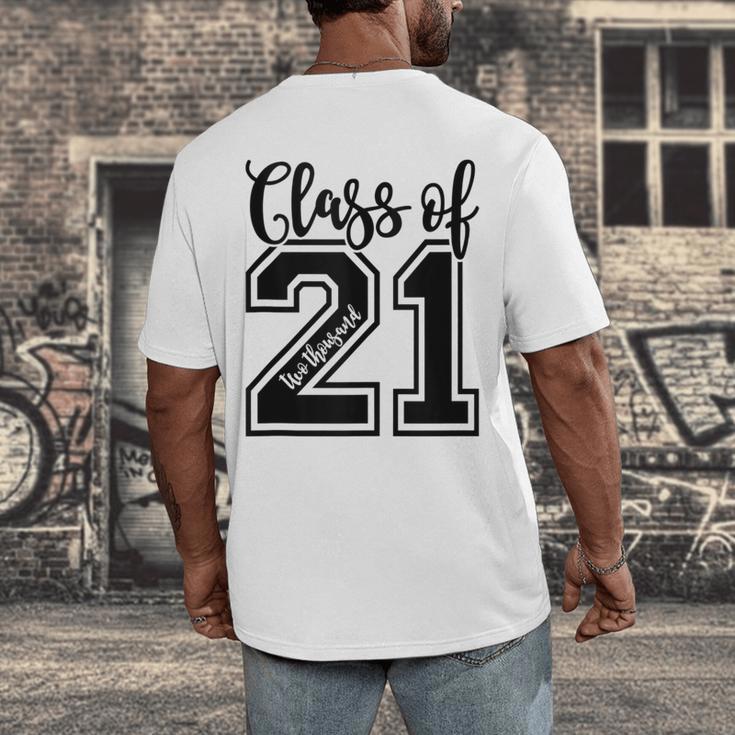 Class Of 2021 Senior 21 Cool Graduation Men's Back Print T-Shirt