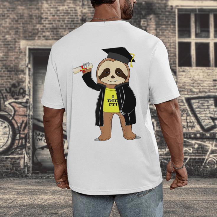 Class Of 2022 Sloth Graduation Masters College High School Men's Back Print T-Shirt