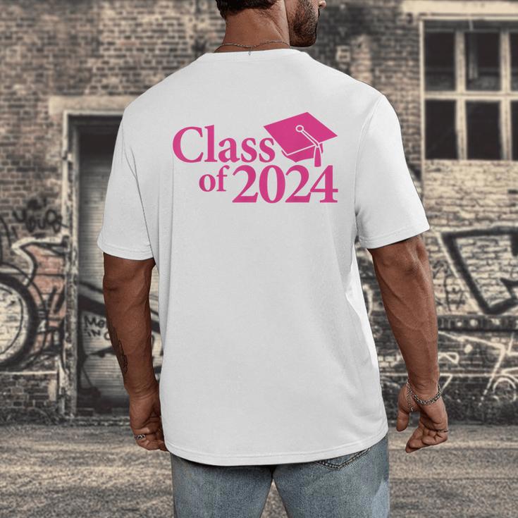 Class Of 2024 Pink For Girls And Women Graduation Men's Back Print T-Shirt
