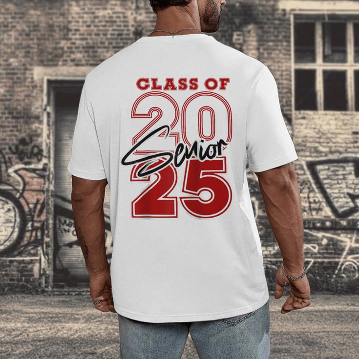 Class Of 2025 Senior 2025 Graduation Red Raglan Baseball Tee Men's Back Print T-Shirt