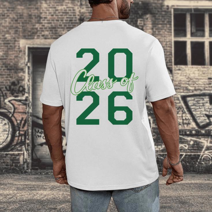 Class Of 2026 Graduation Varsity Green And On The Back Men's Back Print T-Shirt