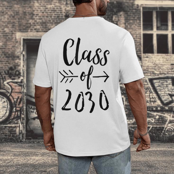 Class Of 2030 Graduation Kindergarten Seniors Men's Back Print T-Shirt