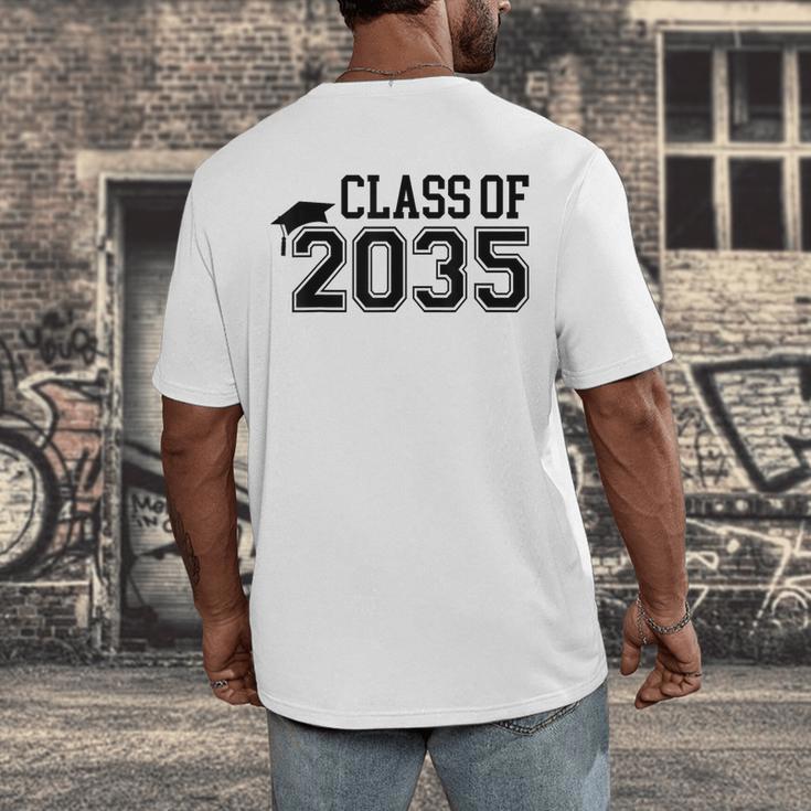 Class Of 2035 First Day Of School Graduation Men's Back Print T-Shirt